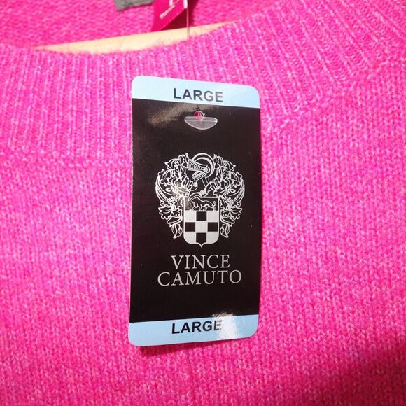 NEW Vince Camuto Center Seam Crewneck Soft Sweater Pink Paradox Women's Large - Picture 8 of 10